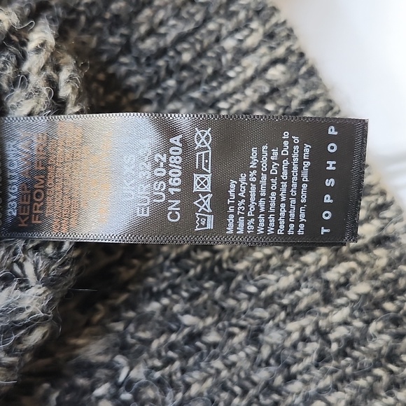 Topshop Ruffled Cable Knit Sweater, Size XS - Picture 6 of 6